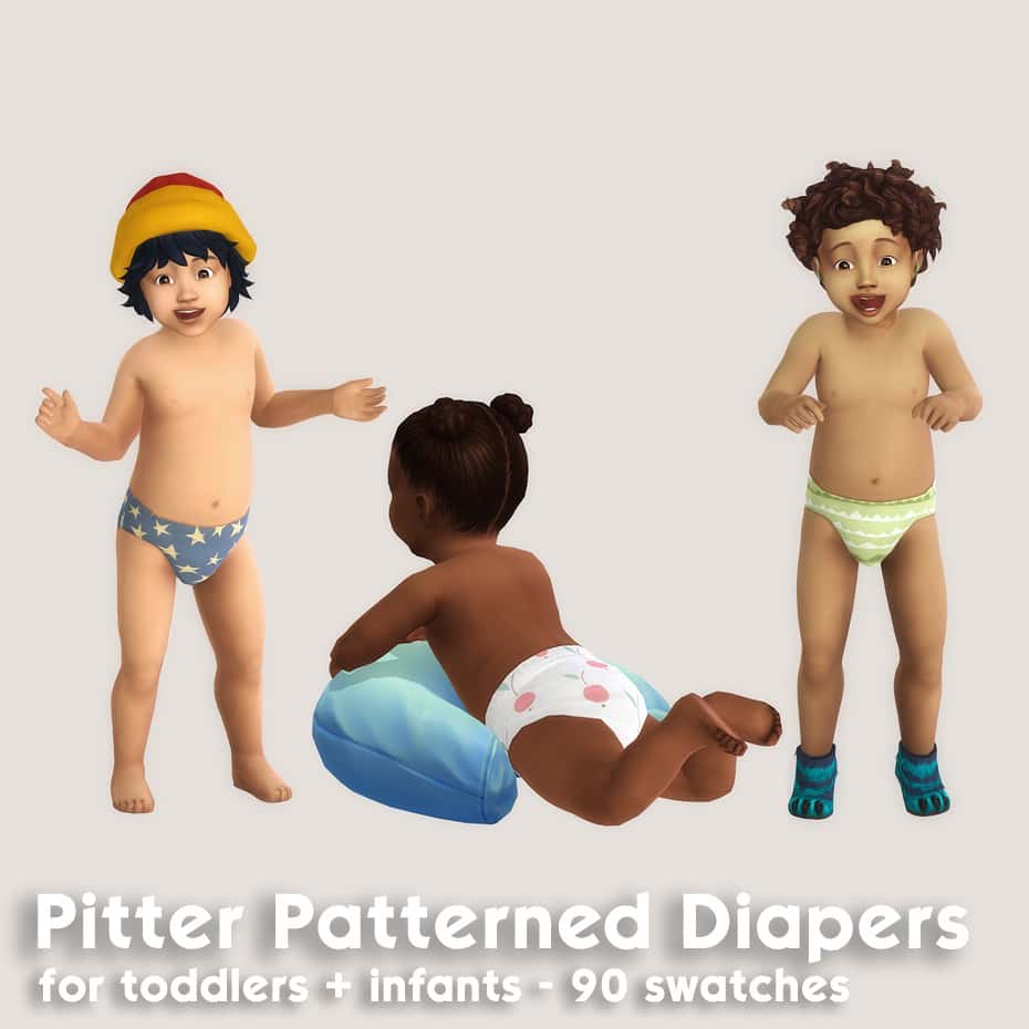 Patterned diaper swatches, sims 4 infant cc