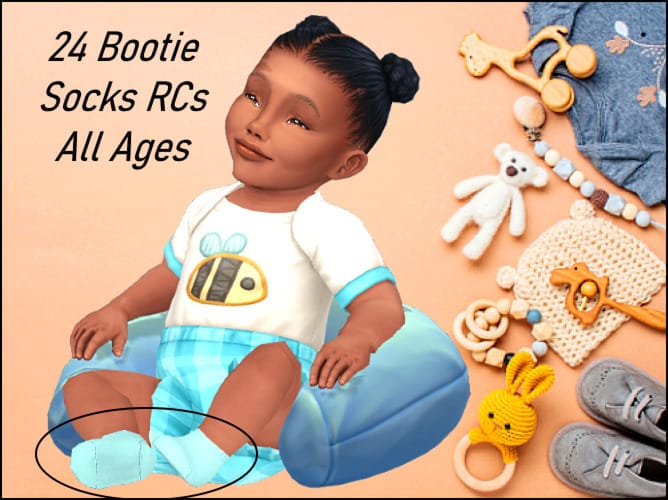 Sims 4 infant bootie socks recolors