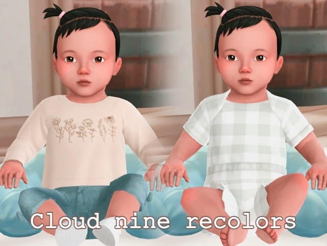 Two Sims 4 infant clothing cc outfits
