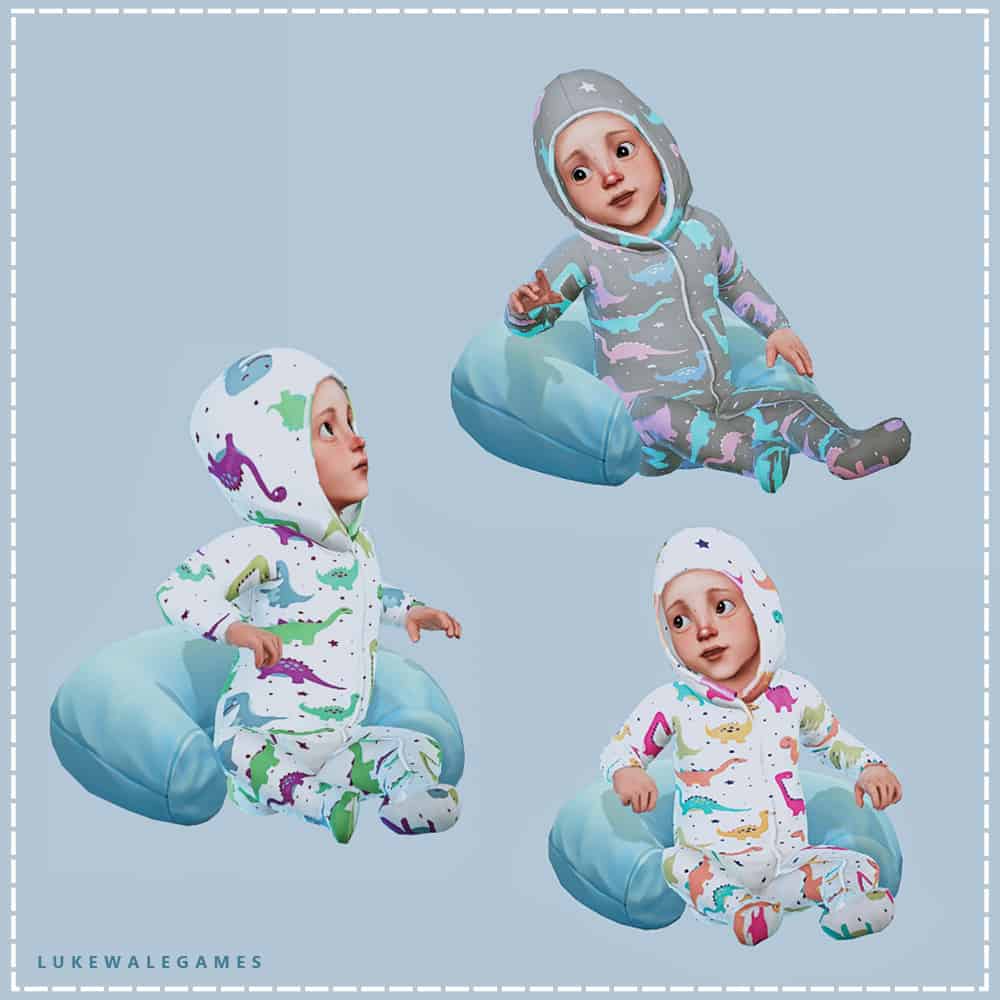 Sims 4 infant clothing cc dino PJs
