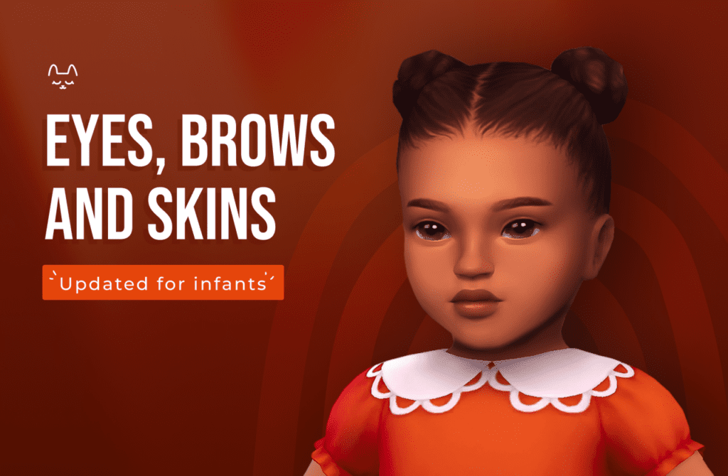 TwistedCats eyes, brows and skins for Sims 4 infants