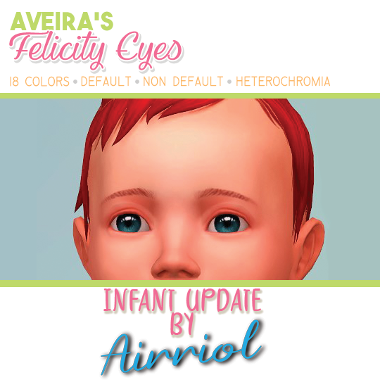 Felicity Sims 4 infant eyes cc with heterochromia