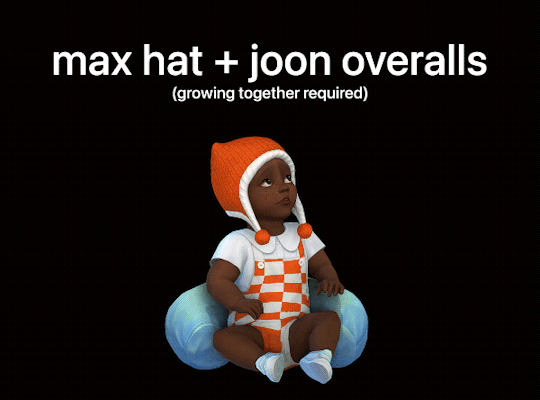 Max hat and overalls Growing Together recolor for Sims 4 infants