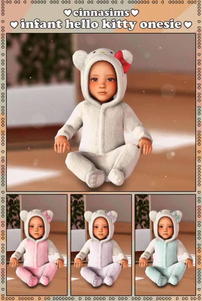 Hello Kitty Onesie Sims 4 infant clothing cc
