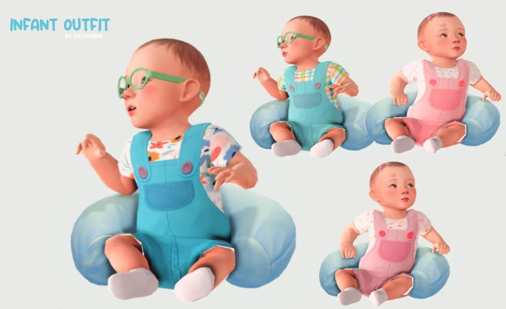 Sims 4 infant clothing cc overalls outfit