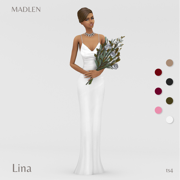 Madlen Lina Sims 4 Wedding Dress CC