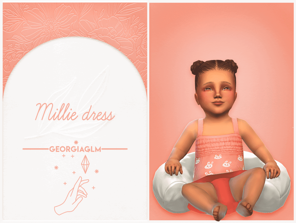 Mille Spring Dress for Sims 4 infants