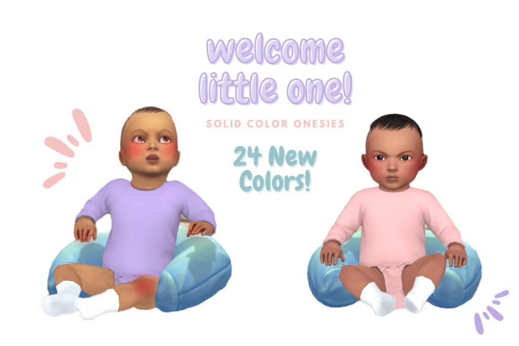 Sims 4 infant clothing cc solid color onesie recolor