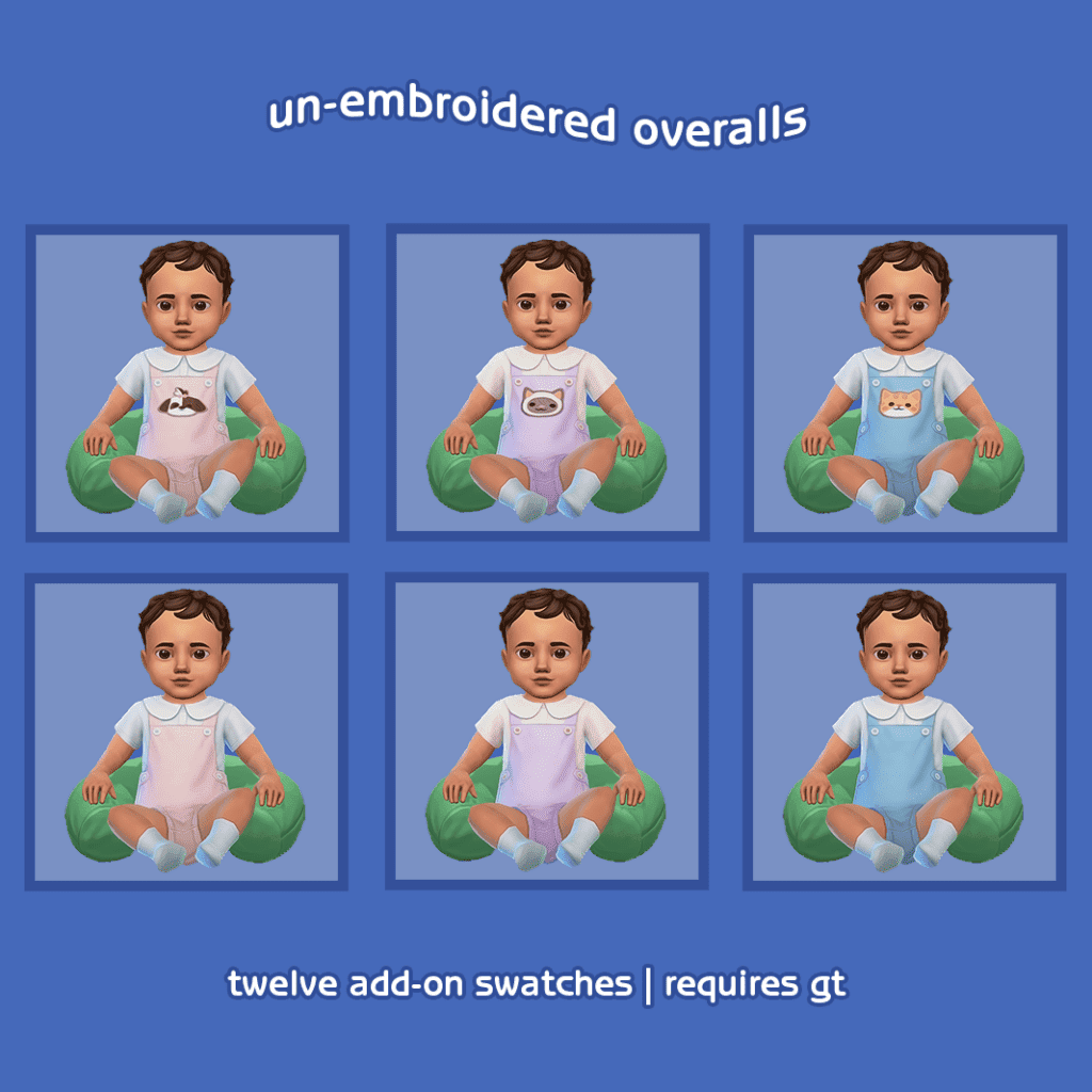 Solid swatch of Sims 4 Growing Together overalls