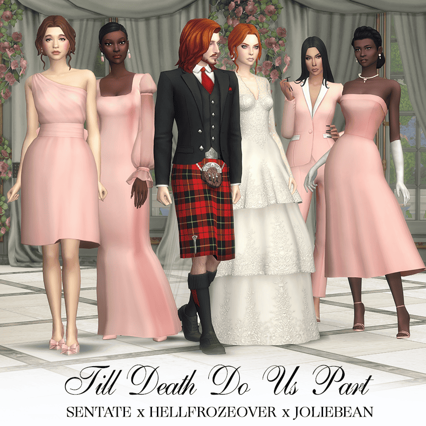 Sentate and Joliebean Sims 4 wedding dress cc collab