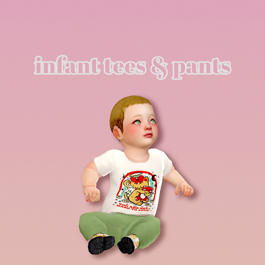 Alternative Sims 4 infant tee and pants recolors