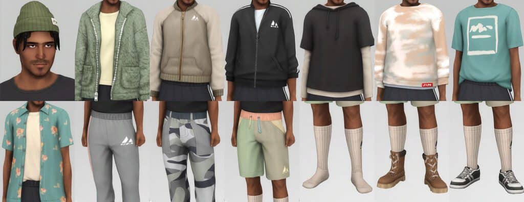 First Fits Kits conversion to adults, casual Sims 4 male clothes pack cc