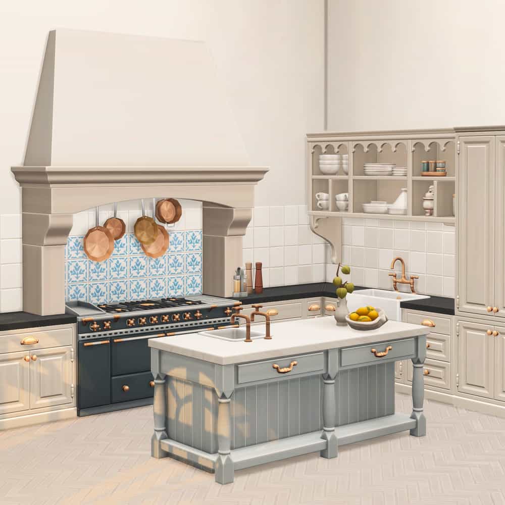 French country style sims 4 kitchen cc by felixandre