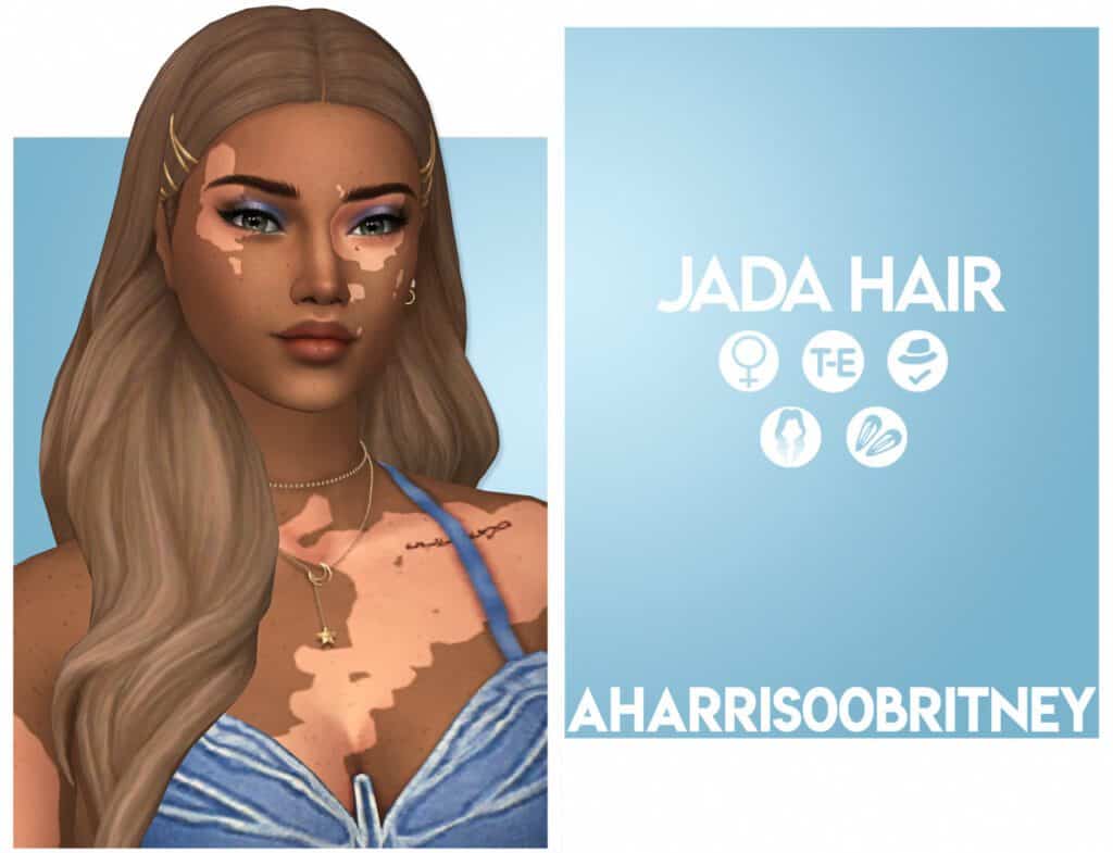 Jada Ah00b Sims 4 Long Hair CC Clips and Ombre accessory