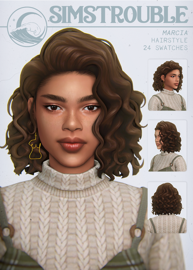 Marcia Simstrouble Sims 4 Curly Hair CC