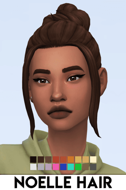 Noelle Vikai Sims 4 CC Hair with bun