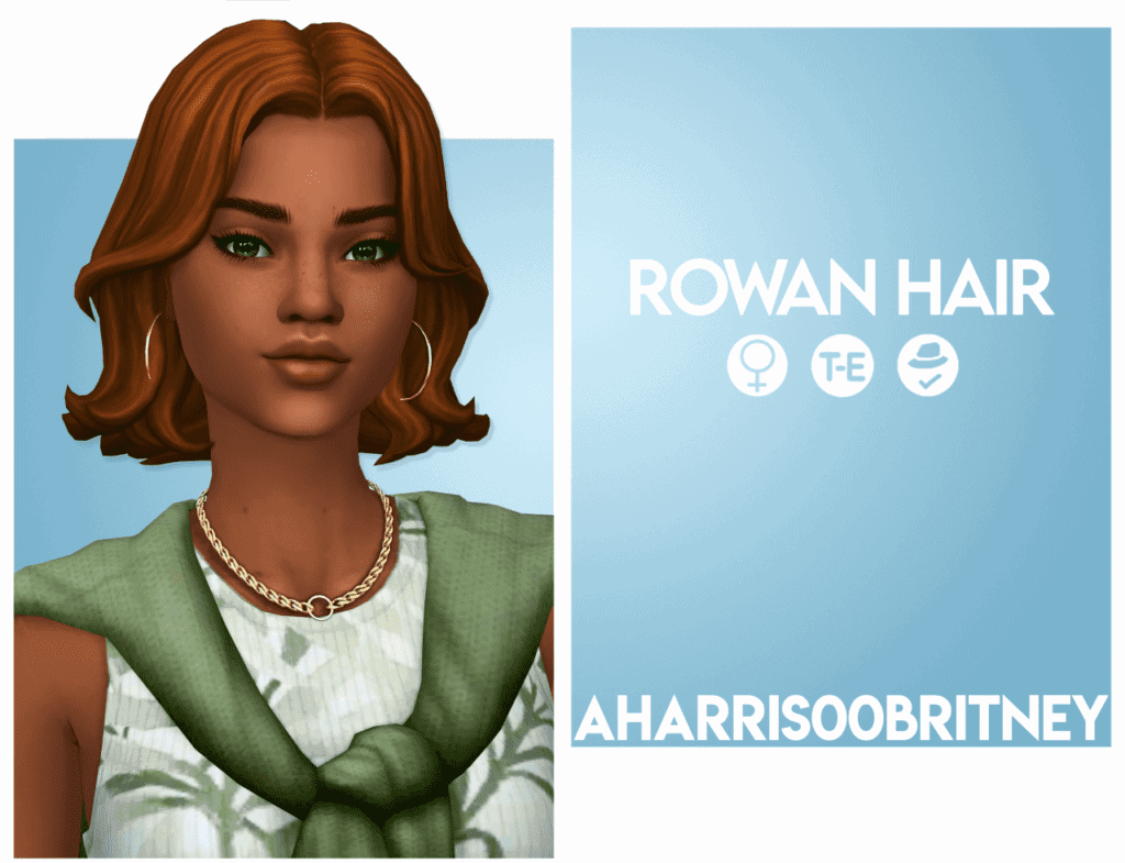 Rowan ah00b Sims 4 Hair Maxis Match (Short Hair CC)