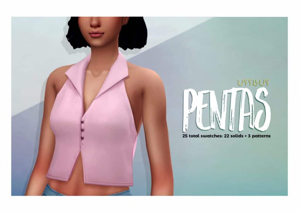 Sims 4 Clothes CC Collared Crop Top