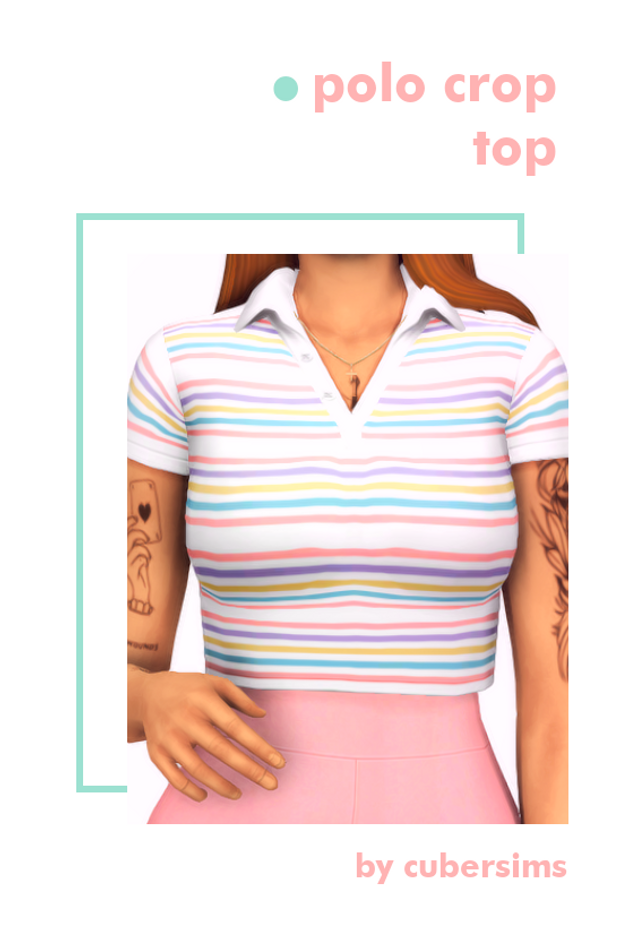 Cropped Polo Maxis Match Sims 4 CC Clothes