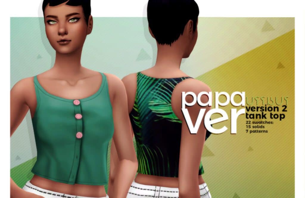 Sims 4 Female Cropped Tank Top CC