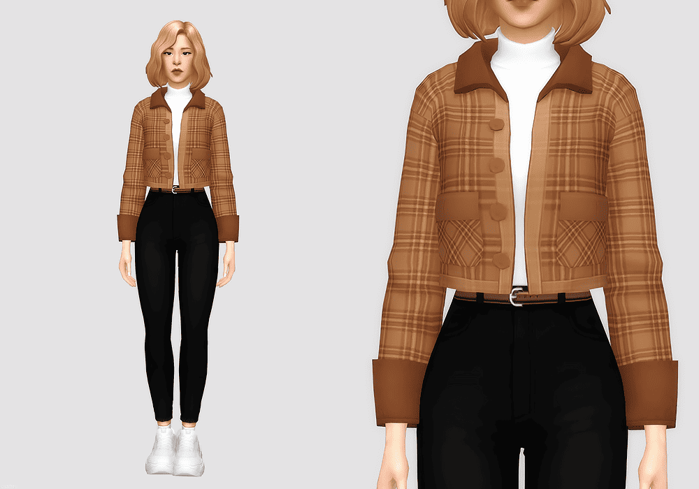Sims 4 CC Fur jacket