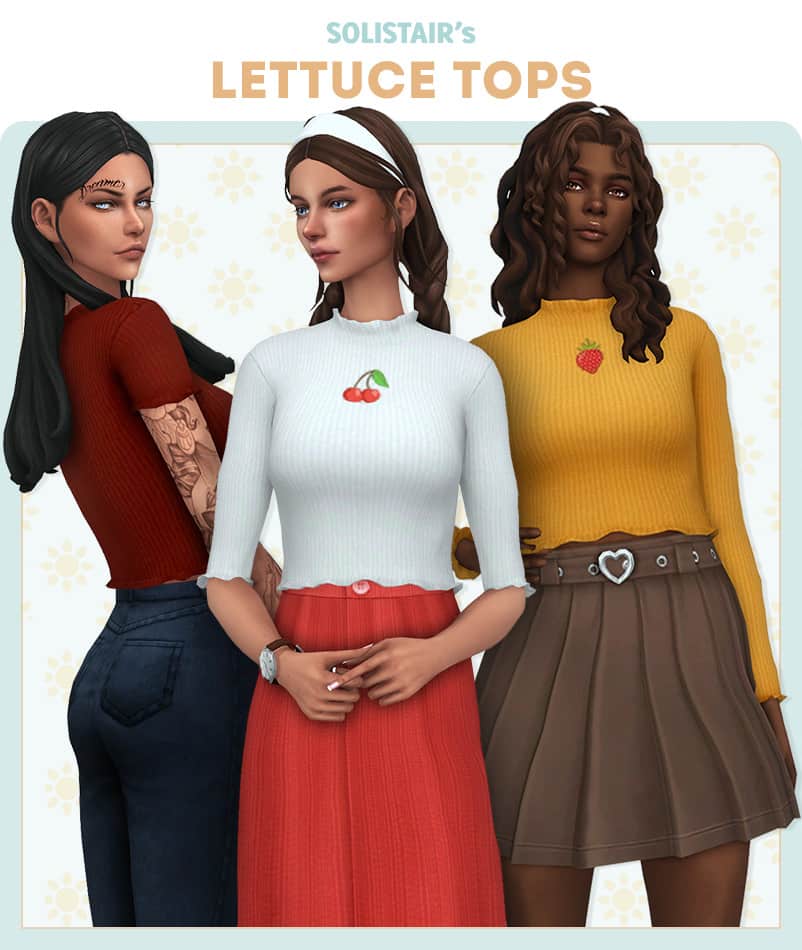 Mod The Sims - 80s Inspired Shorts & Top Outfits
