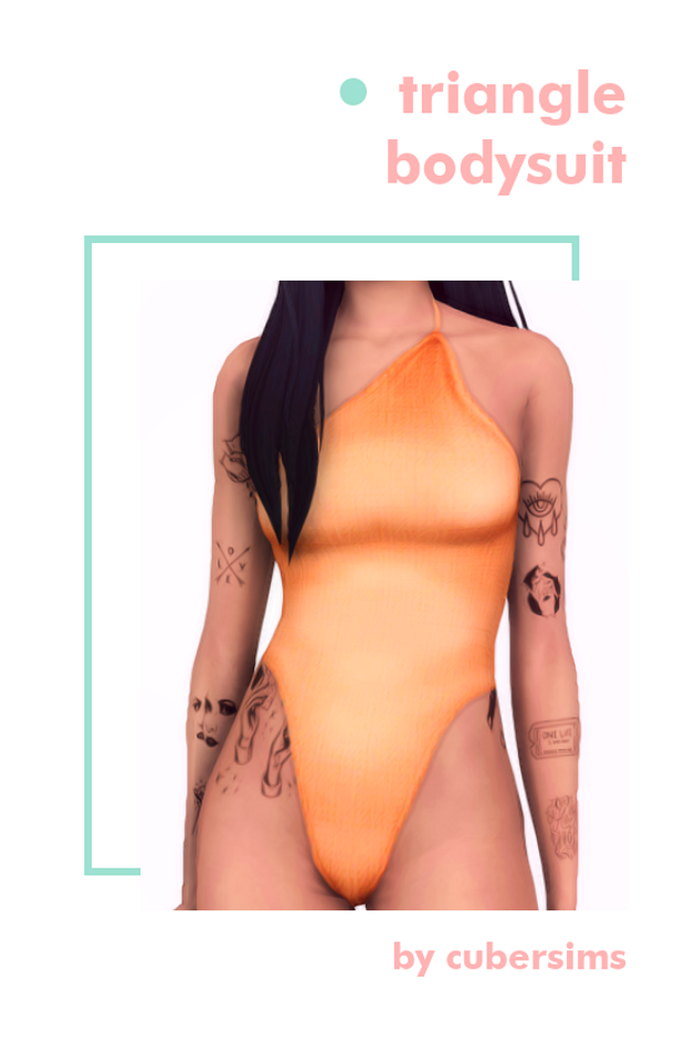 One-Shoulder Sims 4 Bodysuit CC