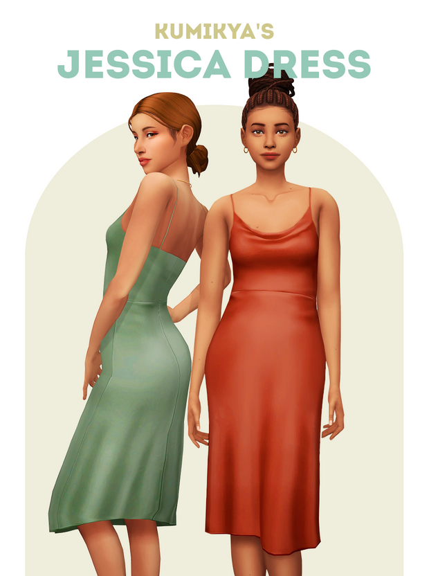 Sims 4 CC Cowl Neck Dress