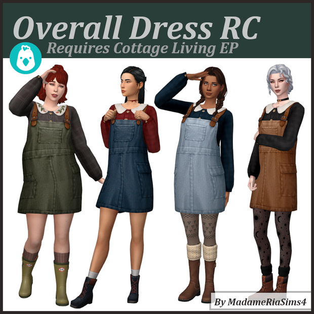 Sims 4 Overalls Dress CC