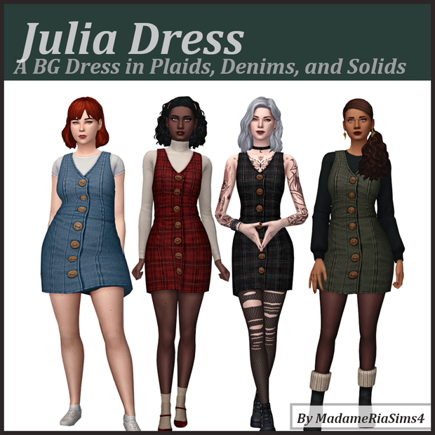 Sims 4 Plaid Dress CC