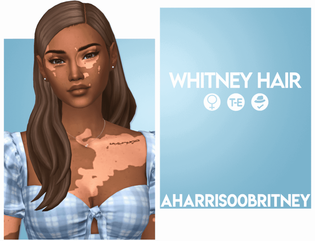 Whitney AHARRIS00BRITNEY Sims 4 Maxis Match CC Long Wavy Hair