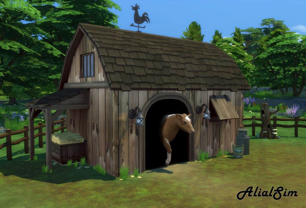 Sims 4 Medieval CC Animal Shed Recolor