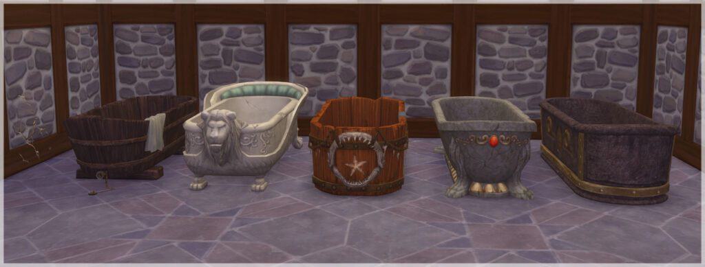 Sims 4 Medieval CC Bathtub