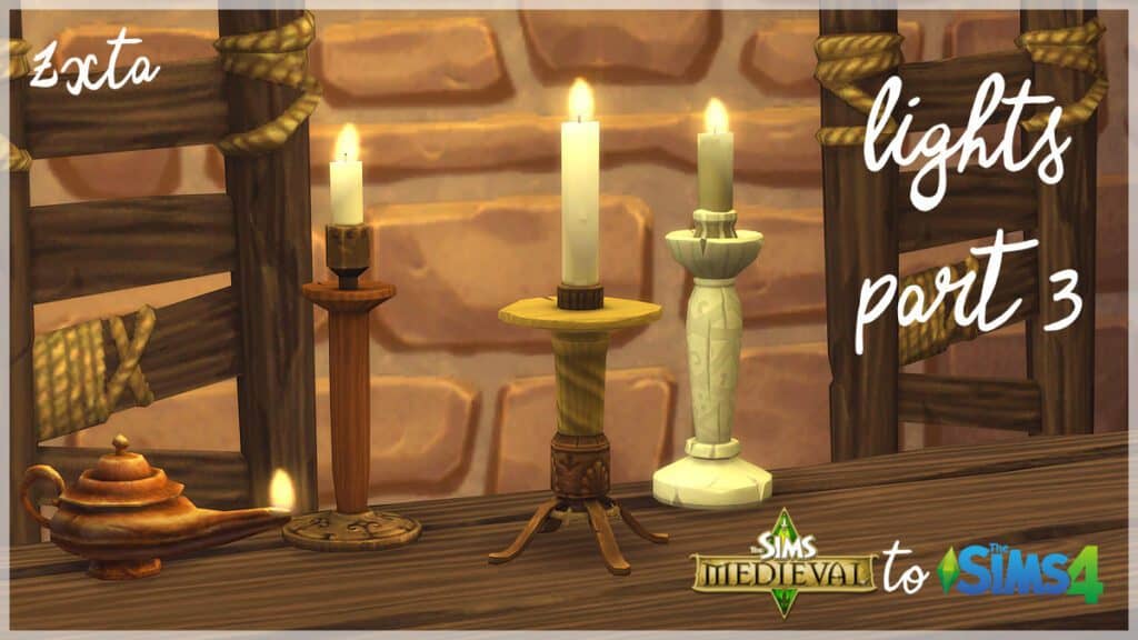 Sims 4 Medieval CC Candles (Off The Grid Functional)