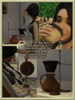 Sims 4 Medieval CC Coffee Maker & Cup Override