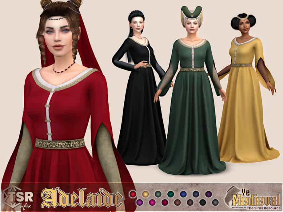 Sims 4 Medieval Dress CC for Royalty