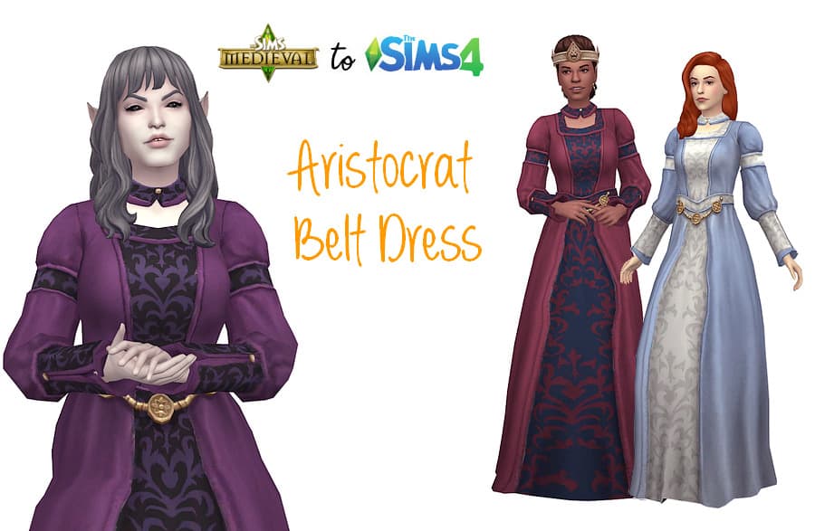 Aristocrat Sims 4 Medieval Dress CC
