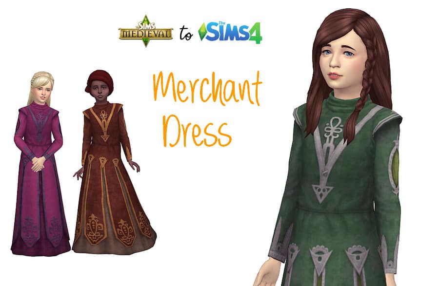 Elegant Dress Sims 4 Medieval Child CC