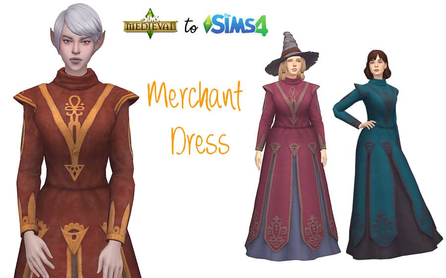 Elegant Sims 4 Medieval CC Dress