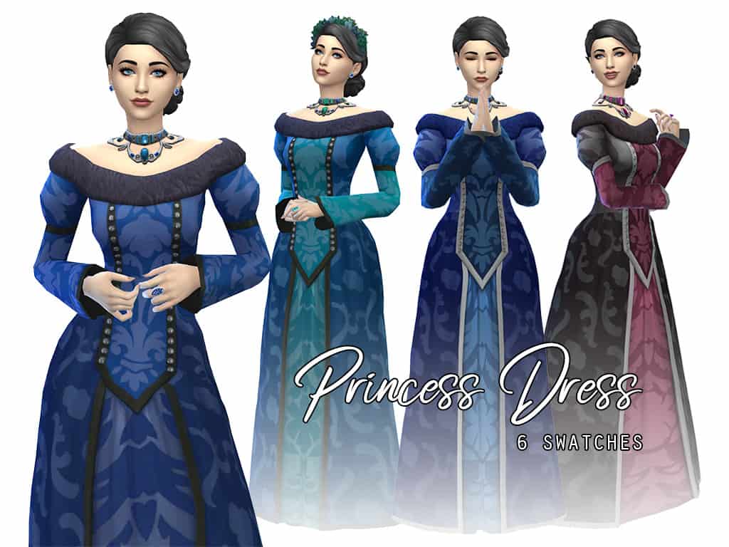 Sims 4 Medieval Princess Dress CC