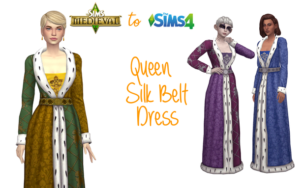 Sims 4 Medieval Queen Dress CC