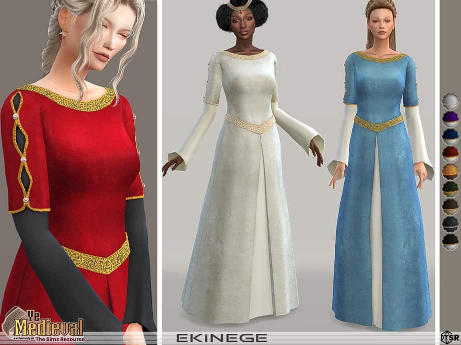 Noble Sims 4 Medieval Dress CC