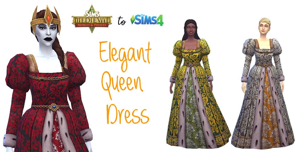 Sims 4 Medieval Dress CC for Elegant Queens