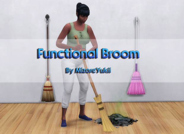 Sims 4 Medieval CC Functional Broom (Base Game AND Bust The Dust compatible!)