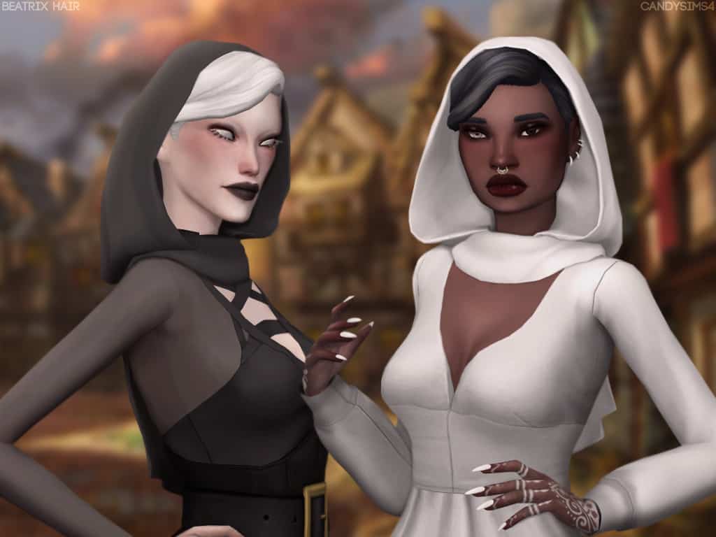 Sims 4 Medieval CC Hair With Headscarf