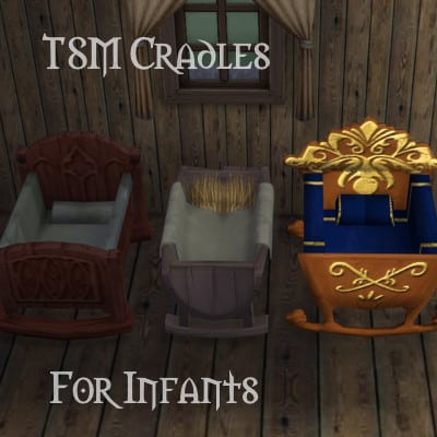 Sims 4 Medieval Infant Crib CC