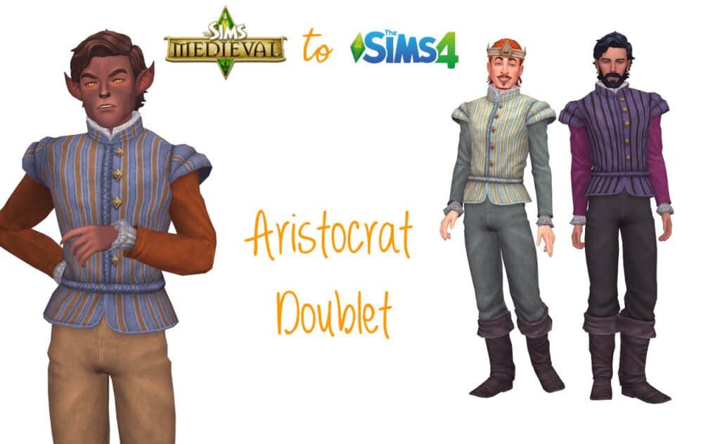 Sims 4 Male Medieval CC Outfit for Nobles