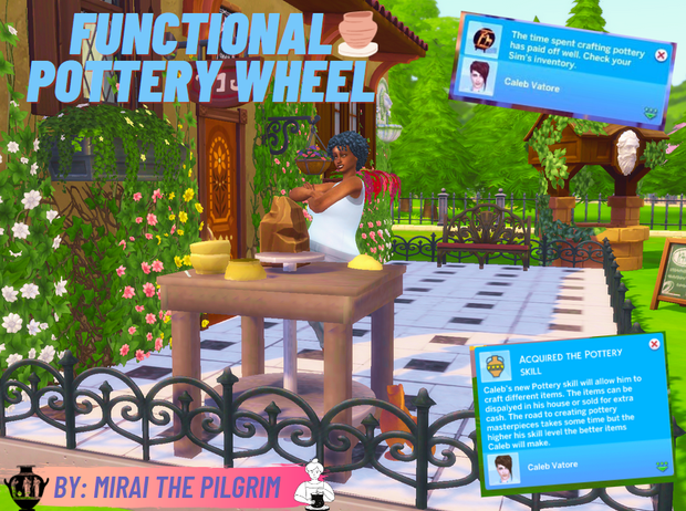 Sims 4 Medieval CC Functional Pottery Wheel