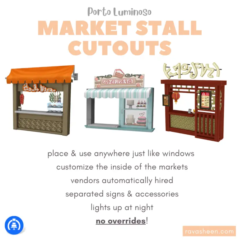 Porto Luminoso Market Stall Cut Outs (Build your own restaurants!)