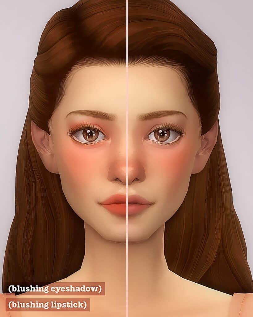 Blushing Peach Sims 4 Makeup CC Pack